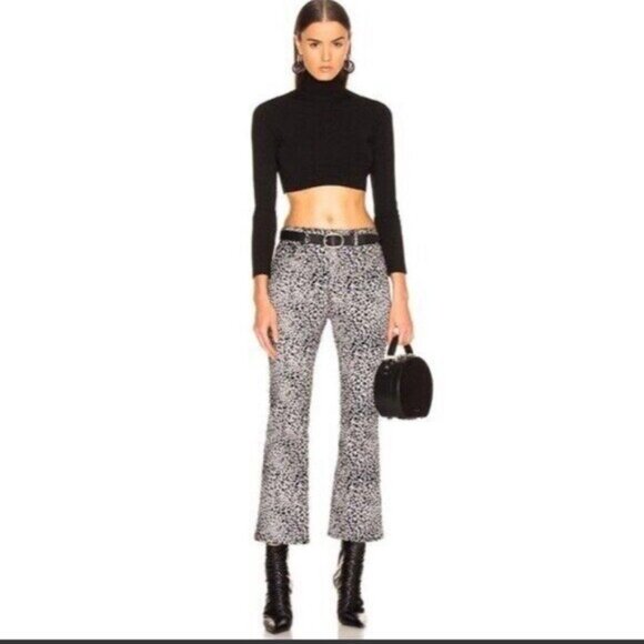 Rag & Bone Hana Grey Cheetah Jeans Size 24 - Picture 1 of 15